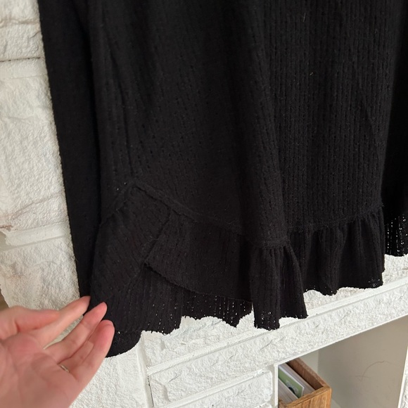 Anthropologie | Maeve Addie Ruffled Hacci Cowlneck Pullover in Black Size Small - Picture 12 of 14